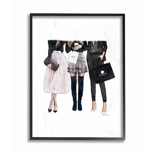 Stupell Industries Fashion Models Glam Brands Watercolor Framed Wall Art